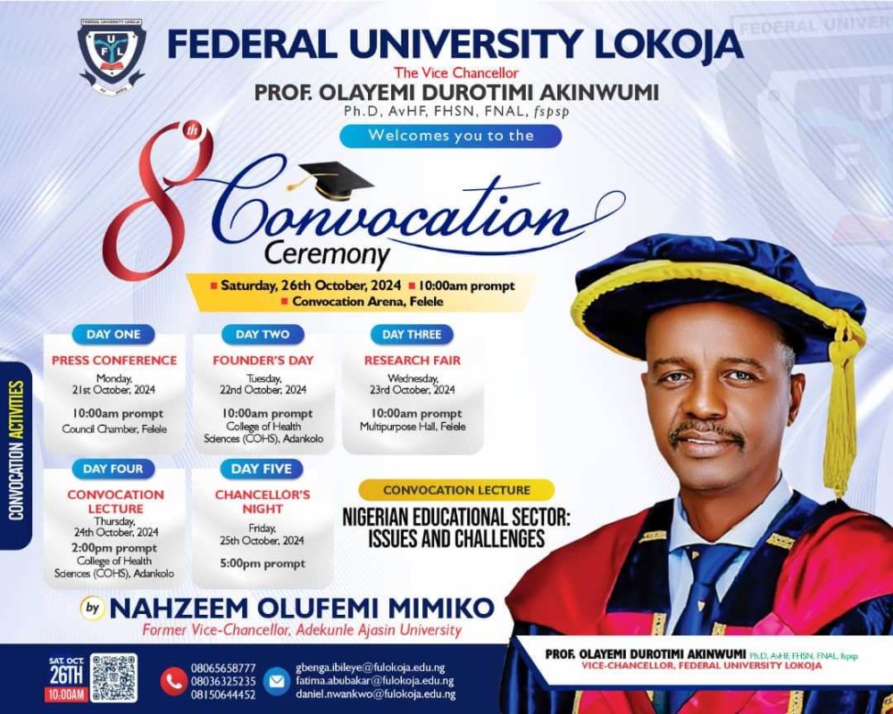 Ful Releases Programme Of Activities For 8th convocation Ceremony